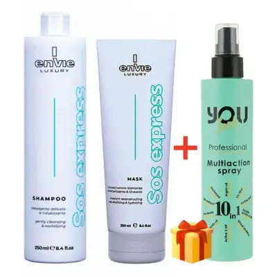 Envie Luxury Sos Express Kit Набір для відновлення волосся (шампунь+маска+подарунок) 2x250 ml